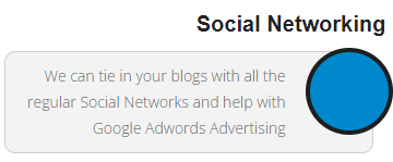 We can tie in your blogs with all the regular social networks and help with Google Adwords advertising, Google Analytics and the Google Search console